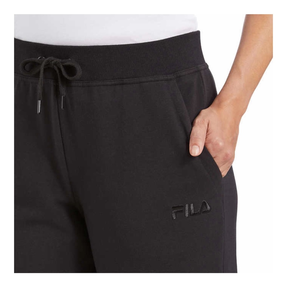 NWT 🖤 FILA Ladies' 95% Soft Cotton French Terry Jogger | Plus-Size 2X | Black